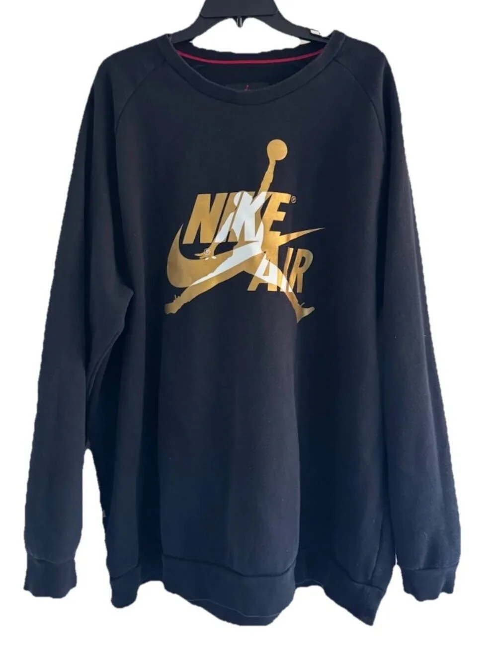 Nike Air Jordan Mens Sz 3XL Black Gold Silver Metallic Jumpman Fleece Sweatshirt